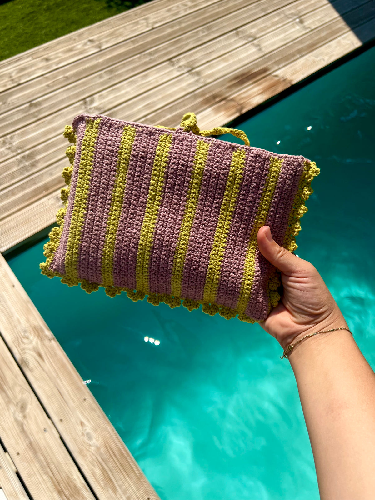 Housse de livre au crochet Pistache Solaire