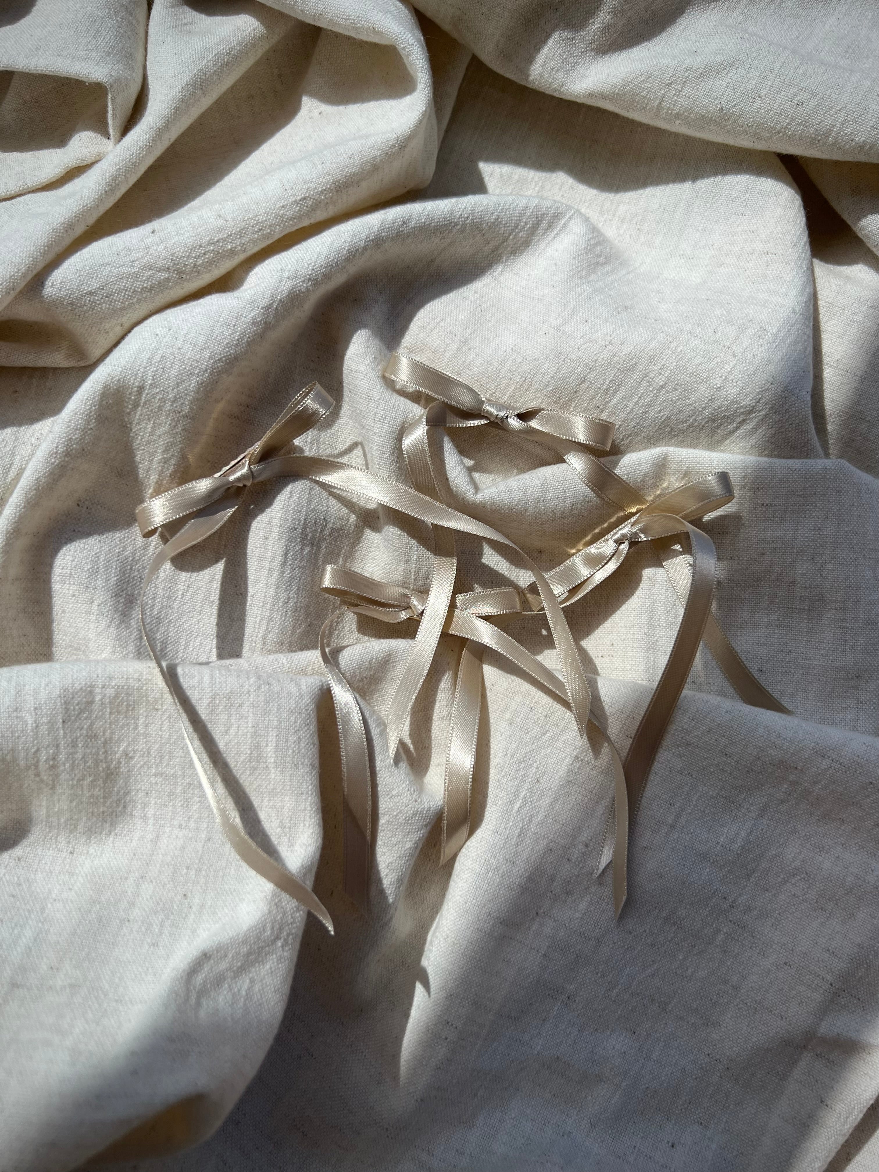 Duo Barrettes beiges satins