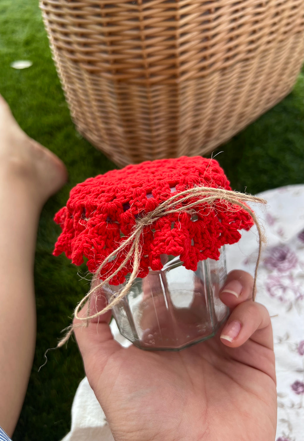 Couvre Pot En Crochet Rouge