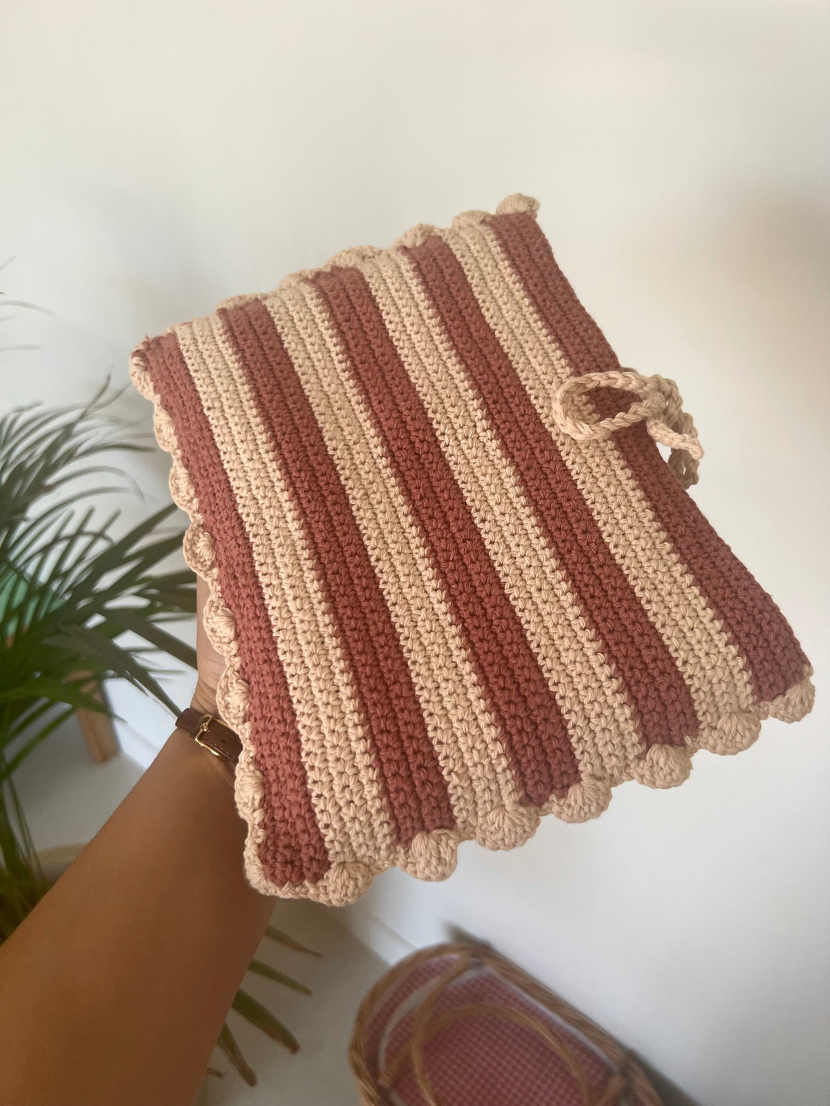 Housse de livre au crochet Terracotta