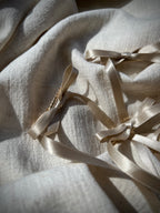 Duo Barrettes beiges satins